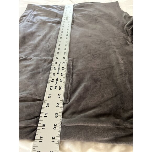 Soft Surroundings Womens S/M Gray Soft Velour Hooded Oversized Sweater Pullover - Picture 5 of 6